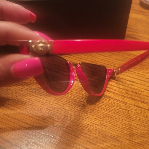 NWT Versace Red Gold Medusa Cat Eye Glasses Sunglasses - Picture 3 of 8